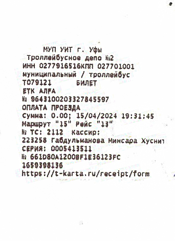 Уфа — Проездные документы